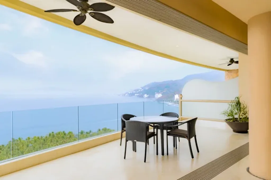 Terrace dining with panoramic views of Banderas Bay